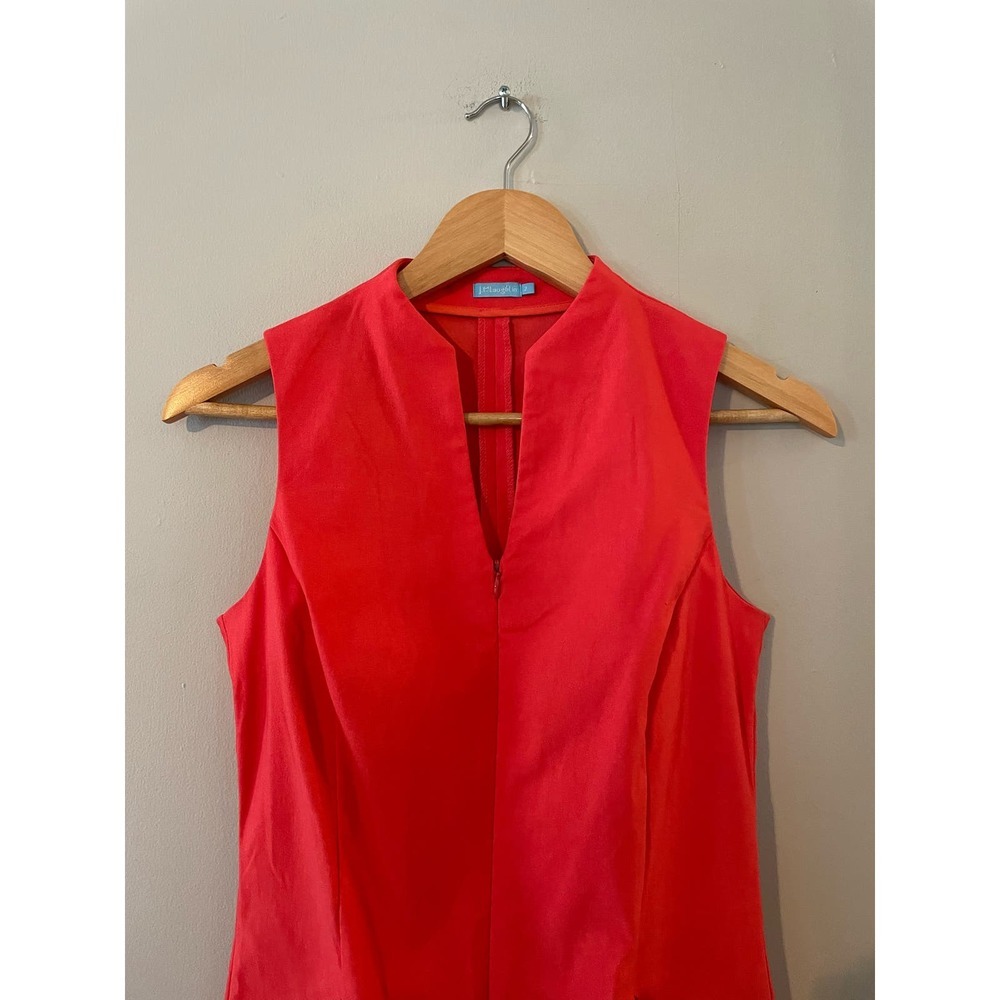 J. McLaughlin Salmon Pink V-Neck Zip Sheath Dress